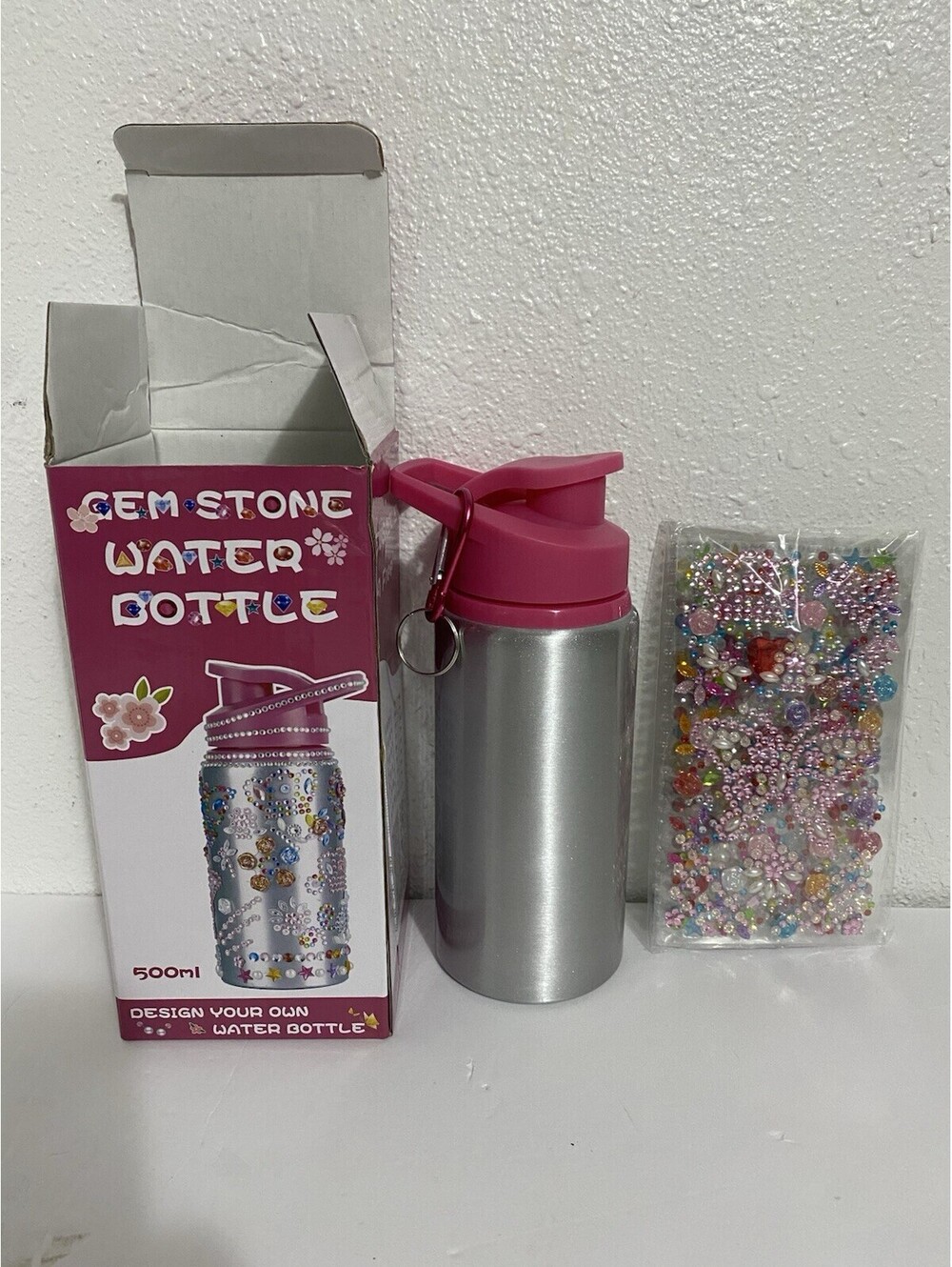 Gem Stone Water Bottle 7 1/2 Inches Tall Design Your Own Water Bottle New